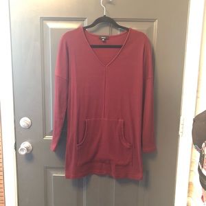 Oversized burgundy shirt or shirt dress